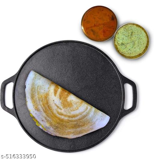 30 cm Cast Iron Dosa Tawa | Super Durable (Lasts for Generations) | Retains Heat for Long Time | 10 Year Warranty - Piktocart