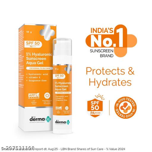 1% Hyaluronic Sunscreen Aqua Ultra Light Gel with SPF 50 PA++++ For Broad Spectrum, UV A, UV B & Blue Light Protection - 50g - Piktocart