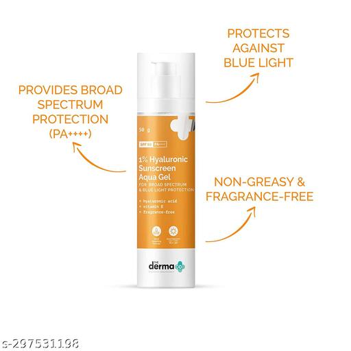 1% Hyaluronic Sunscreen Aqua Ultra Light Gel with SPF 50 PA++++ For Broad Spectrum, UV A, UV B & Blue Light Protection - 50g - Piktocart