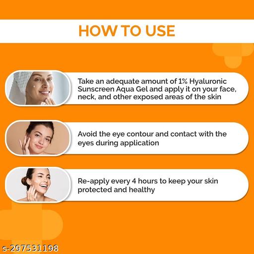 1% Hyaluronic Sunscreen Aqua Ultra Light Gel with SPF 50 PA++++ For Broad Spectrum, UV A, UV B & Blue Light Protection - 50g - Piktocart