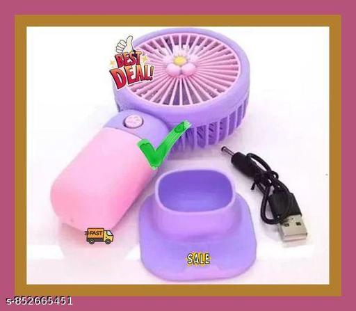 Portable Cartoon Shaped Handheld USB Rechargeable Small Fan & Student Desktop Phone Holder - Piktocart