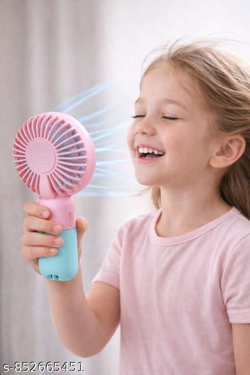 Portable Cartoon Shaped Handheld USB Rechargeable Small Fan & Student Desktop Phone Holder - Piktocart