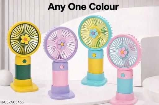 Portable Cartoon Shaped Handheld USB Rechargeable Small Fan & Student Desktop Phone Holder - Piktocart
