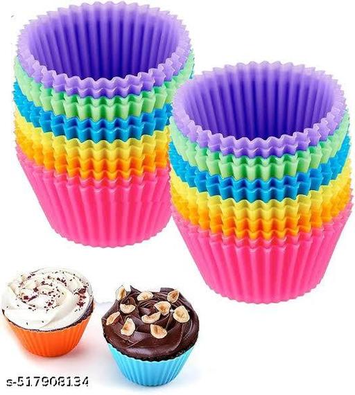 Reusable Silicone Baking Cups, Non-Stick Muffin Cupcake Liners Silicone Baking Molds Pack of 18 - Piktocart