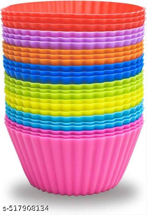 Reusable Silicone Baking Cups, Non-Stick Muffin Cupcake Liners Silicone Baking Molds Pack of 18 - Piktocart