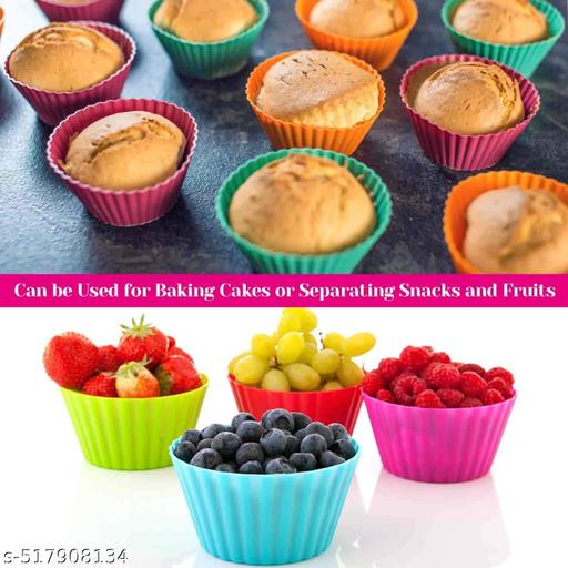 Reusable Silicone Baking Cups, Non-Stick Muffin Cupcake Liners Silicone Baking Molds Pack of 18 - Piktocart