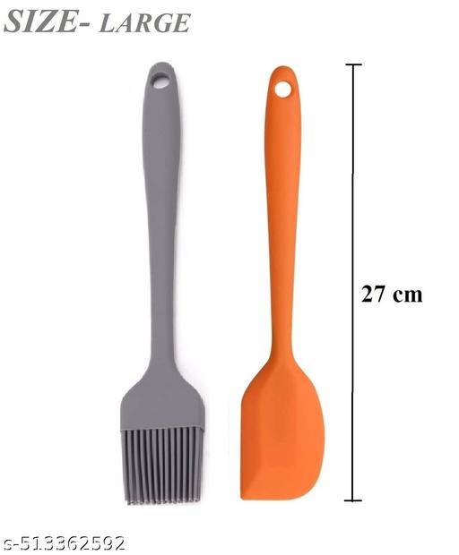 FALCON Large Silicone Spatula + Brush Combo Set | Basting Pastry Brush | Heat Resistant BBQ Grill Brush + Spatula | Kitchen Baking Oil Brush + Spatula for Cooking | Non-Stick Silicone Spatula + Brush Kitchen Tools , silicone Utensils, ( FREE 2 HOOK ) - Piktocart