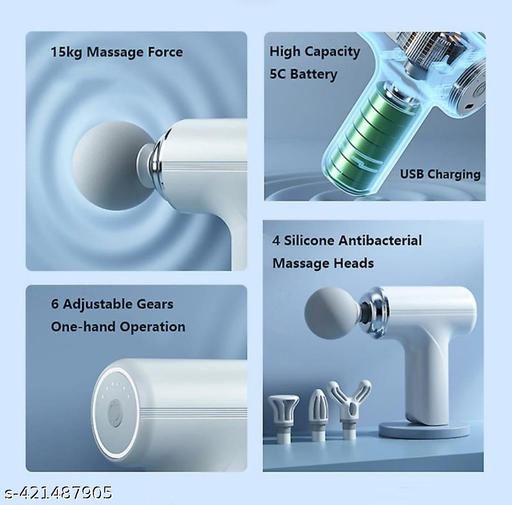  Impact Handheld Deep Tissue Percussion Gun Massager, Massage Machine, Body Massager, 4 Massage Heads, 5 Speed, For Deep Tissue Massage, Body Relaxation & Pain Relief(Multicolor) - Piktocart