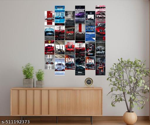 Aesthetic Car Wall Collage Kit || 24pcs (4×6inch) car Aesthetic Posters For Room Decoration Water Resistant Paper Comes With Adhesive Tape (Car ) - Piktocart