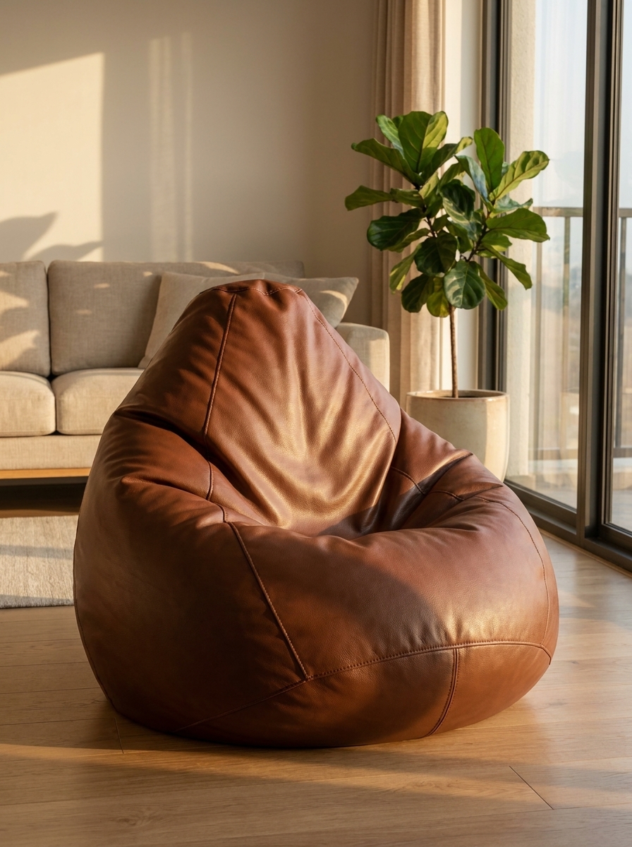 Premium Brown 4XL Bean Bag Chair for Living Room, Gaming & Relaxing - Piktocart