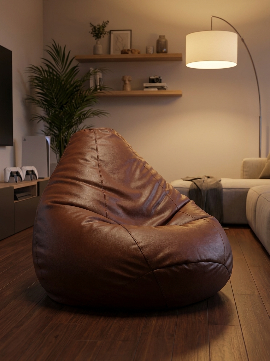 Premium Brown 4XL Bean Bag Chair for Living Room, Gaming & Relaxing - Piktocart