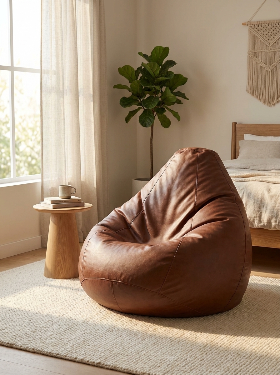Premium Brown 4XL Bean Bag Chair for Living Room, Gaming & Relaxing - Piktocart