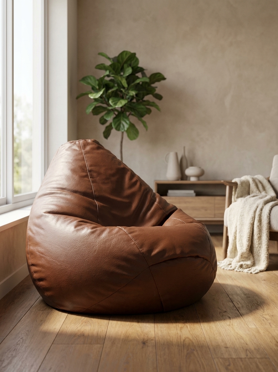 Premium Brown 4XL Bean Bag Chair for Living Room, Gaming & Relaxing - Piktocart