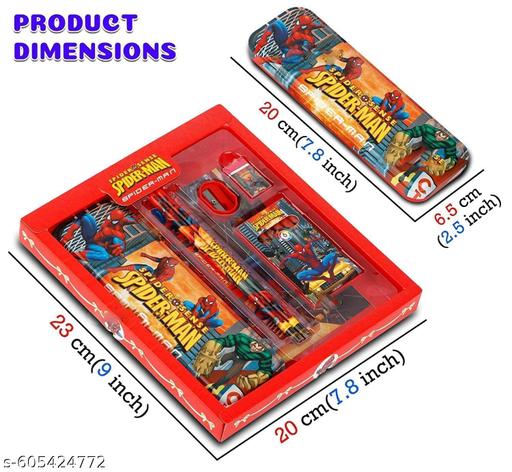 Superhero Spider Stationery Kit for Boys, Wallet, Eraser & Sharpener | School Stationery Set & Return Gift - Piktocart