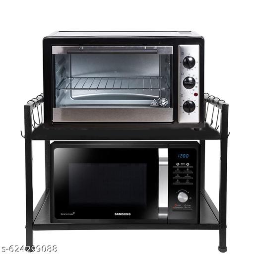 Microwave Oven Stand for Kitchen Platform, 2-Tier OTG and Oven Stand for Kitchen Countertop, Black. - Piktocart