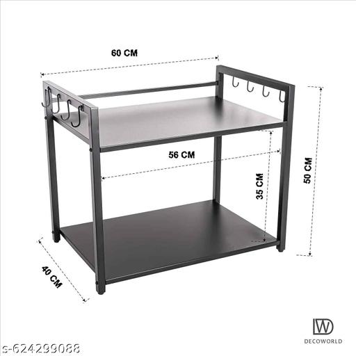 Microwave Oven Stand for Kitchen Platform, 2-Tier OTG and Oven Stand for Kitchen Countertop, Black. - Piktocart