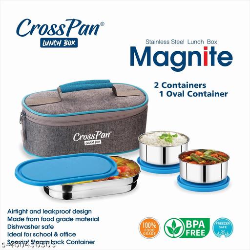 Magnite Lunch Box / Tiffin box with 3 Stainless Steel Containers - Piktocart