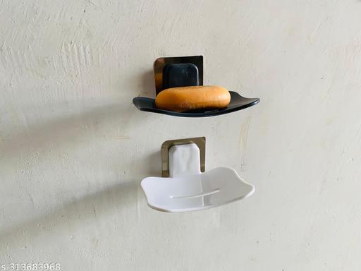8PCS SET Kitchen/Bathroom Shelf/Paste-Brush Stand/Soap Stand/Bathroom Accessories  (White) - Piktocart
