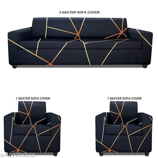 Printed elastic Fitted 5 seater sofa cover - Piktocart