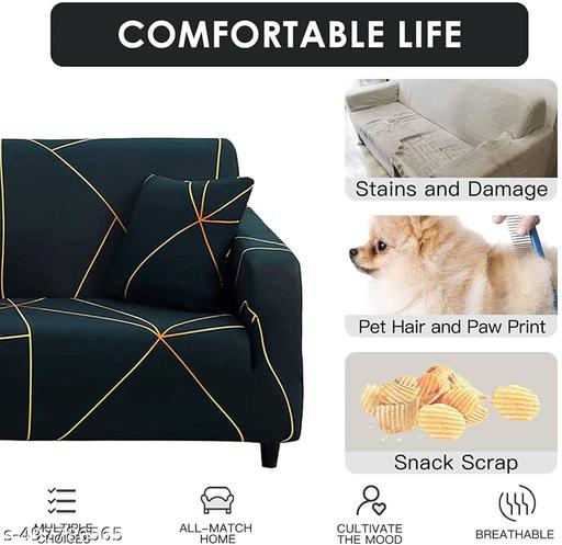 Printed elastic Fitted 5 seater sofa cover - Piktocart