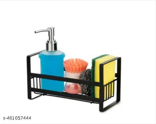 EMPIRE NEW BEST QULIATY  Sink Caddy Sponge Holder, Kitchen Caddy 304 Stainless Steel Soap Holder for Kitchen Sink, Kitchen Sink Organizer Countertop with Removable Drain Tray-Black Visit the Utobao Store - Piktocart