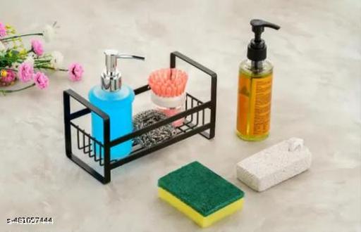 EMPIRE NEW BEST QULIATY  Sink Caddy Sponge Holder, Kitchen Caddy 304 Stainless Steel Soap Holder for Kitchen Sink, Kitchen Sink Organizer Countertop with Removable Drain Tray-Black Visit the Utobao Store - Piktocart