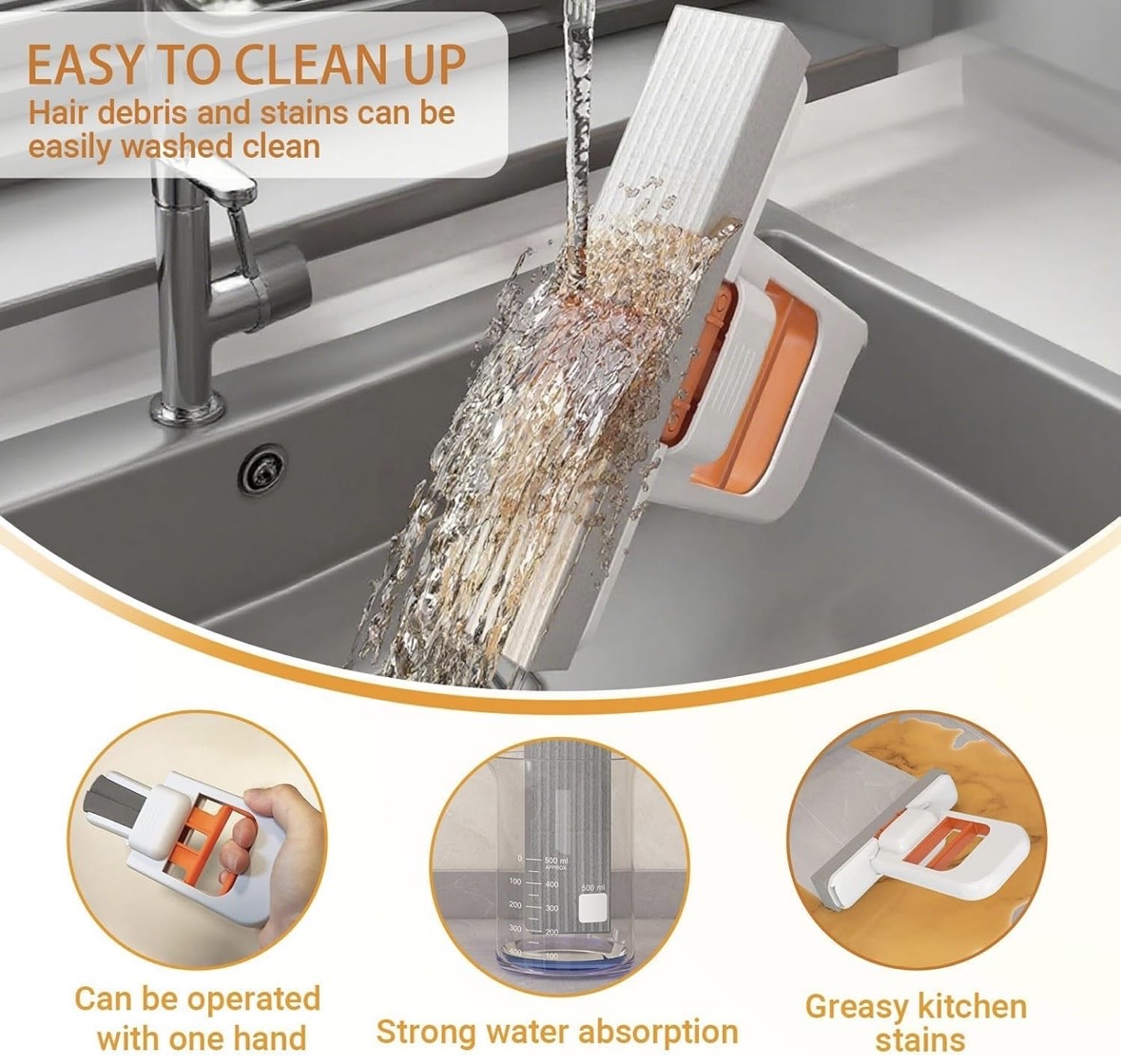 Smart Mini Mop | Self-Squeeze Portable Cleaning Mop - Piktocart