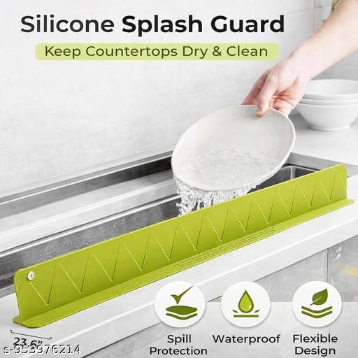 16 inch(40cm) Premium Kitchen Sink Silicone Water Splash Guard | 1 Pcs Waterproof Countertop Protector for Kitchen & Bathroom | with Non-Slip Strong Suction, multicolor - Piktocart
