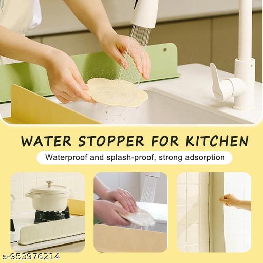16 inch(40cm) Premium Kitchen Sink Silicone Water Splash Guard | 1 Pcs Waterproof Countertop Protector for Kitchen & Bathroom | with Non-Slip Strong Suction, multicolor - Piktocart