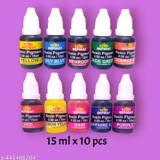 Resin Liquid Colour For Resin Art/Liquid Resin Pigment Colours, Non Toxic Resin Dye  Pack Of 10 x 15 ml Each  - Piktocart