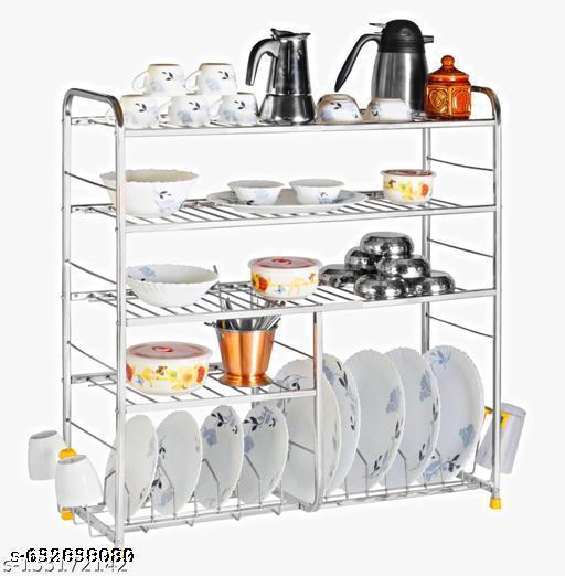 5 Layer Premium Stainless steel Kitchen Dish Rack | Plate Cutlery Stand | Kitchen Wall Mount Rack Utensil Kitchen Rack 31*30 Inch |  Steel Rack| - Piktocart