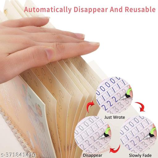 Magic Book for Kids, Sank Magic Practice Copybook Number Tracing Book for Pre-Schoolers with Pen, Magic Calligraphy Copybook Set Writing Tool for Kids, (4 Book+10 Refill+1 Pen+1 Grip) - Piktocart