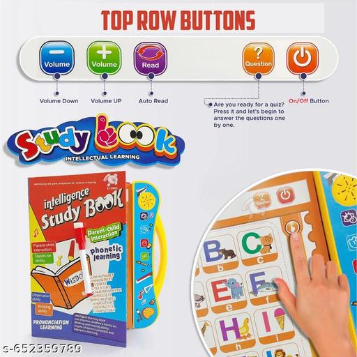 TOYTAPRI Intelligence Book Sound Book, study book, intelligence study book for Children,English Letters & Words Language_Skills Learning Book,Fun Educational Toys. Activities with Numbers, Shapes Learning Book for Toddlers (Battery Not Included) - Piktocart