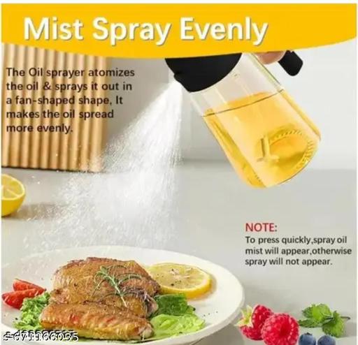 Oil Sprayer And Dispenser Bottle for Kitchen,2 in 1 Olive Oil Mist Sprayer and Oil Dispenser 500ML for Cooking,BBQ, Air Fryer, Salad, Frying, Baking - Piktocart