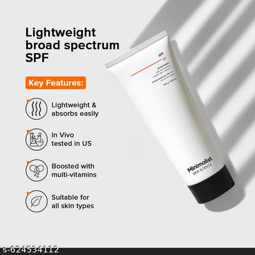 SPF 50 PA ++++ Face Sunscreen | Broad Spectrum, Lightweight & No White Cast Cream Sunscreen | 30gm - EliteAura.Store