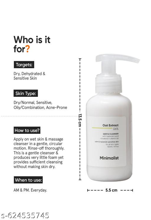 Oat Extract 6% Cleanser | Non-Drying, Gentle Face Wash with  Hyaluronic  Acid | For Sensitive Skin | 120ml - EliteAura.Store
