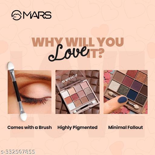 MARS 12 Shades Back to Basics Eyeshadow Palette with Free Applicator | Matte | Shimmer | Beginner Friendly & Long Lasting Eye Shadow Palette | (14.4 gm) (Shade-01) - EliteAura.Store
