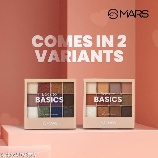 MARS 12 Shades Back to Basics Eyeshadow Palette with Free Applicator | Matte | Shimmer | Beginner Friendly & Long Lasting Eye Shadow Palette | (14.4 gm) (Shade-01) - EliteAura.Store