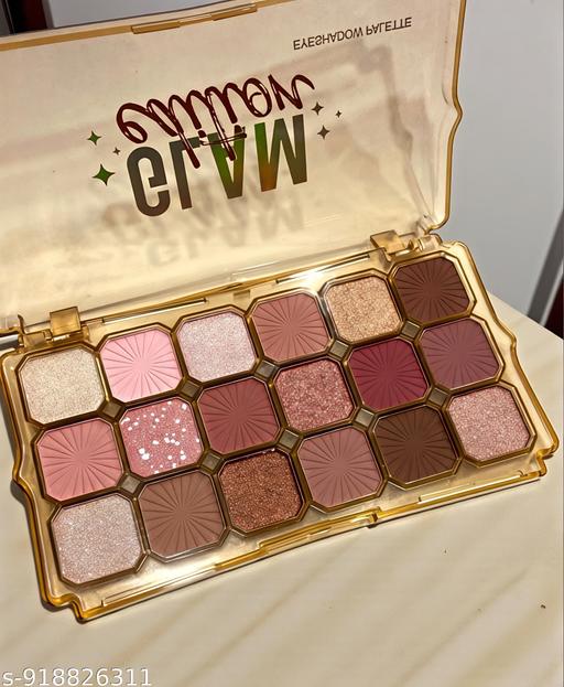Manka Alluring Glam Edition Eyeshadow Palette, 18 Shades, Pink and Brown Tones, Glitter and Matte Finish - EliteAura.Store