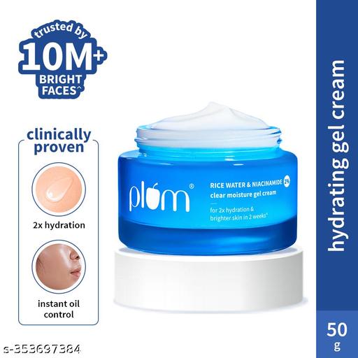 Rice Water & 2% Niacinamide Clear Moisture Gel Cream | 50 gm | Lightweight & Non-sticky | All-Day Non-Greasy Moisturizer | Fades Blemishes & Brightens Skin - EliteAura.Store
