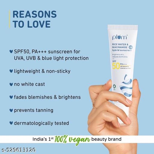 Sunscreen SPF 50 PA+++ 2% Niacinamide & Rice Water Sunscreen | No White Cast | Dermat-Tested  (50 g) + Freebie Niacinamide Facewash 15g - EliteAura.Store