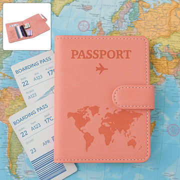 Premium World Map Travel Passport Holder & Wallet – 15x11cm - EliteAura.Store