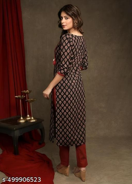 Traditional Cotton Ajrakh Printed Kurti For Women - EliteAura.Store