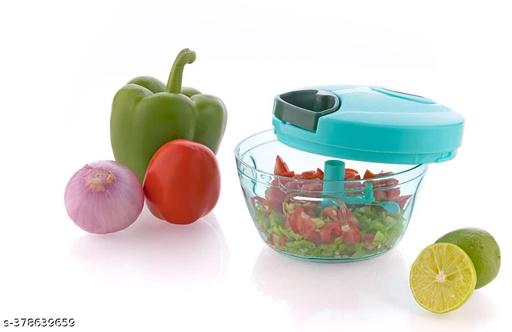 vegetable & fruit chopper, smart cutter Mirchi Cutter Hand Chopper Vegetable Cutter, BPA-free Food Processor with 3 Removable Blades For Chopping & Mincing, Manual Vegetable Cutter , Dry Fruit and Onion , tomato Handy Chopper 450ML Vegetable Chopper quick cutter Hand Blenders  - PrimeDeals