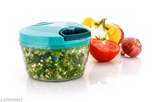 vegetable & fruit chopper, smart cutter Mirchi Cutter Hand Chopper Vegetable Cutter, BPA-free Food Processor with 3 Removable Blades For Chopping & Mincing, Manual Vegetable Cutter , Dry Fruit and Onion , tomato Handy Chopper 450ML Vegetable Chopper quick cutter Hand Blenders  - PrimeDeals