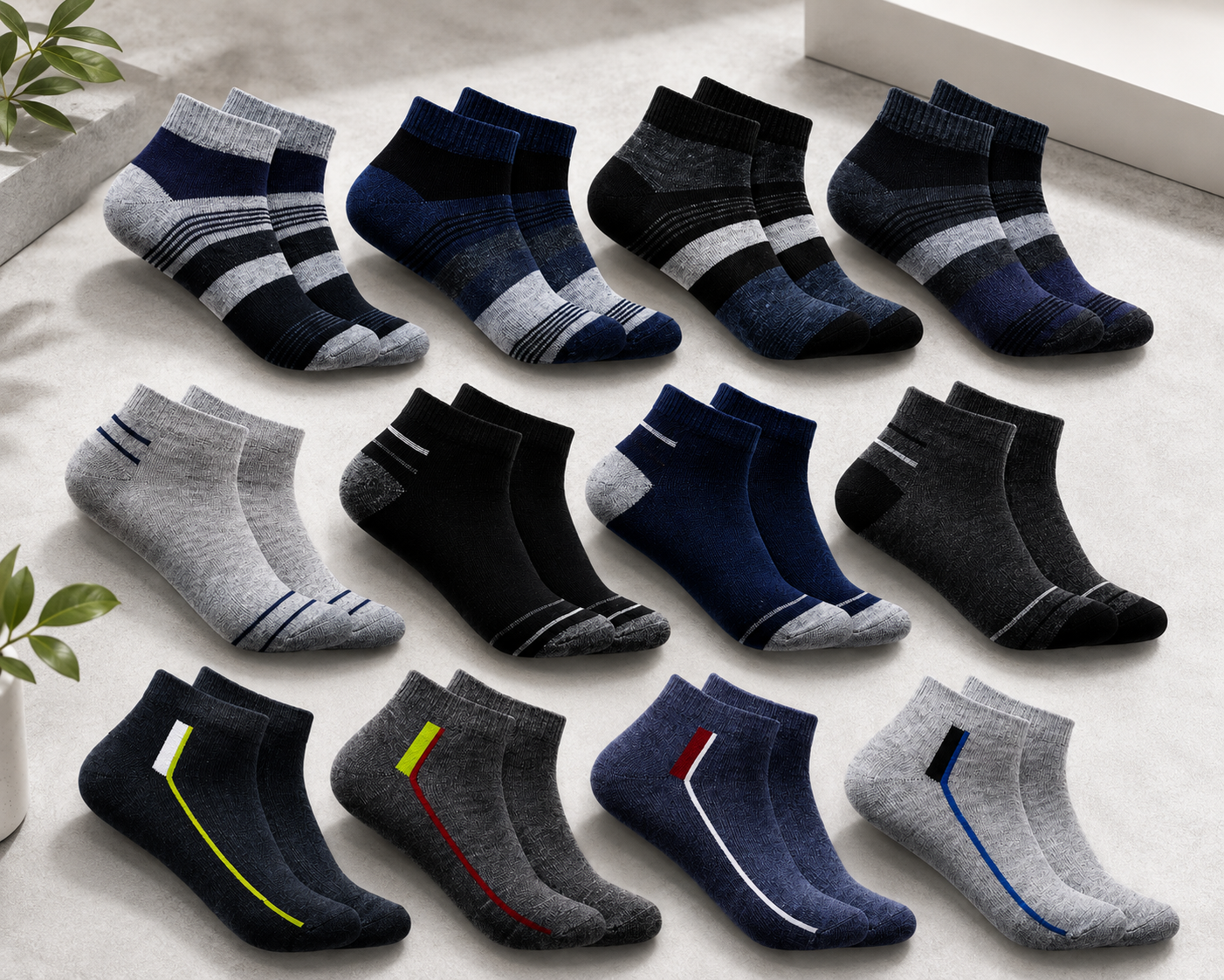 Fashionable Men Ankle Socks Combo Pack Of 10 Pairs . - PrimeDeals