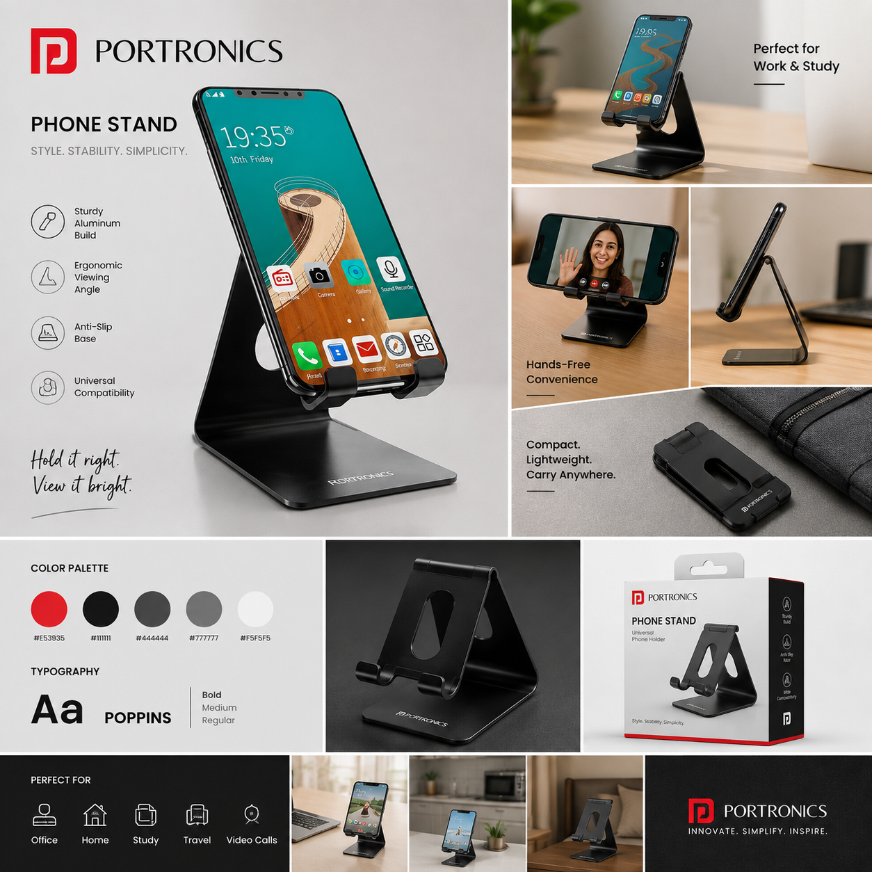 MODESK Universal Mobile Holder (Black) - PrimeDeals