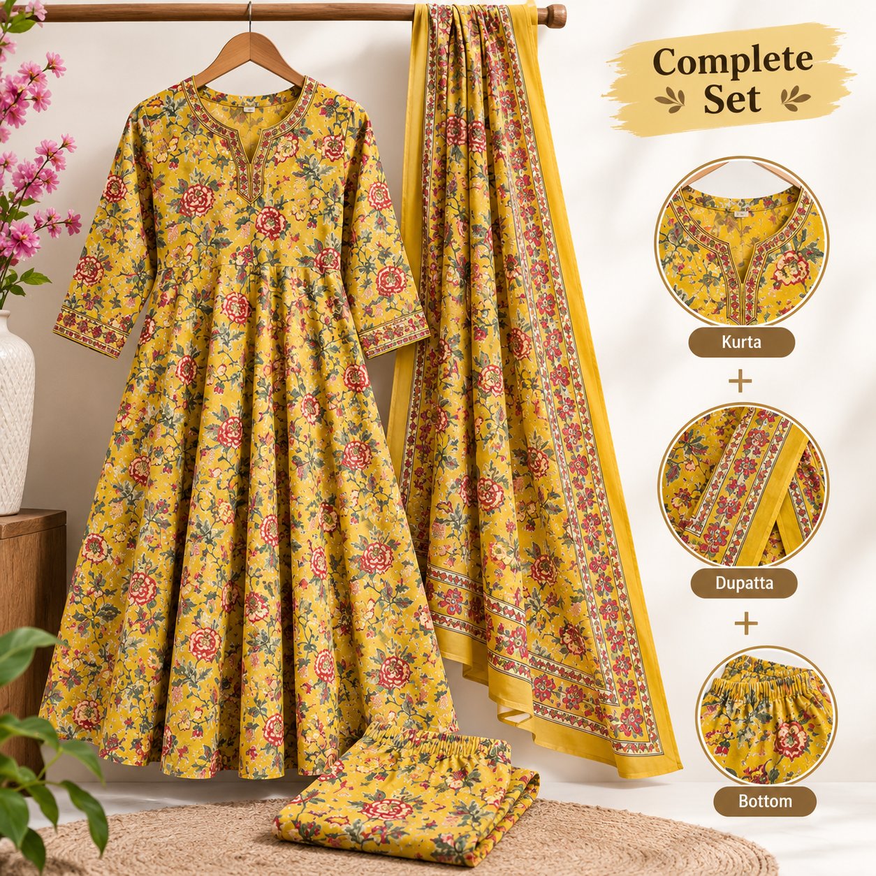 Golden Hour Vibes: Ethnic Simplicity with a Floral Twist - PrimeDeals