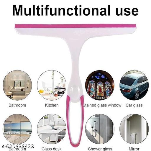 Dragonfly Store Pack of 3 Household Soft Glass Cleaning Wiper Wipe Window Scraper, Kitchen Slab, Bathroom Tile, Floor (Color May Vary) - PrimeDeals