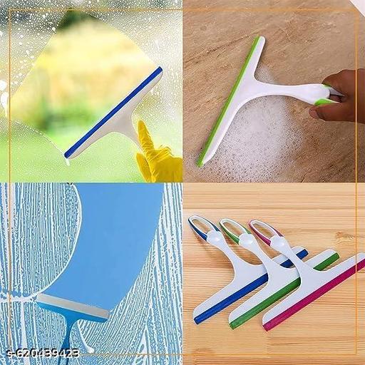 Dragonfly Store Pack of 3 Household Soft Glass Cleaning Wiper Wipe Window Scraper, Kitchen Slab, Bathroom Tile, Floor (Color May Vary) - PrimeDeals